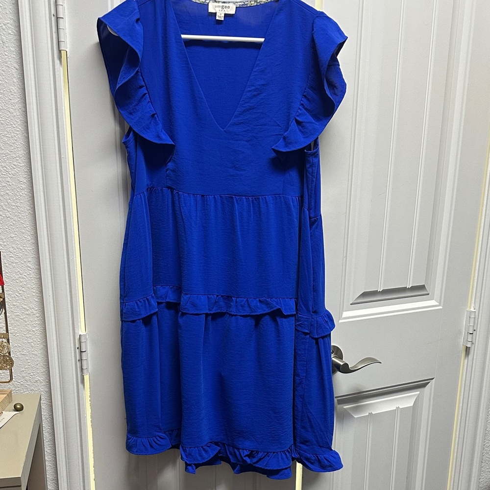 Umgee Royal Blue Ruffle Mini Dress